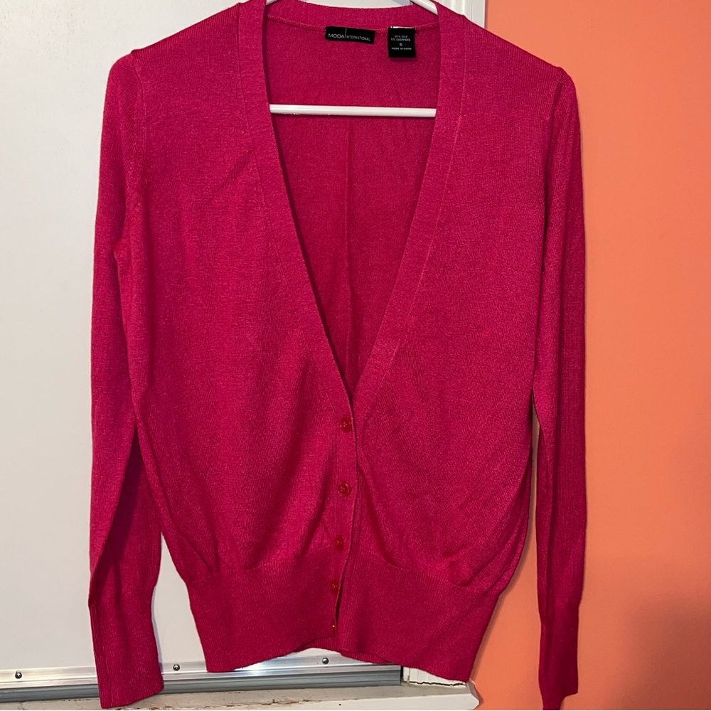 Moda International Cashmere & Silk Cardigan Sweater